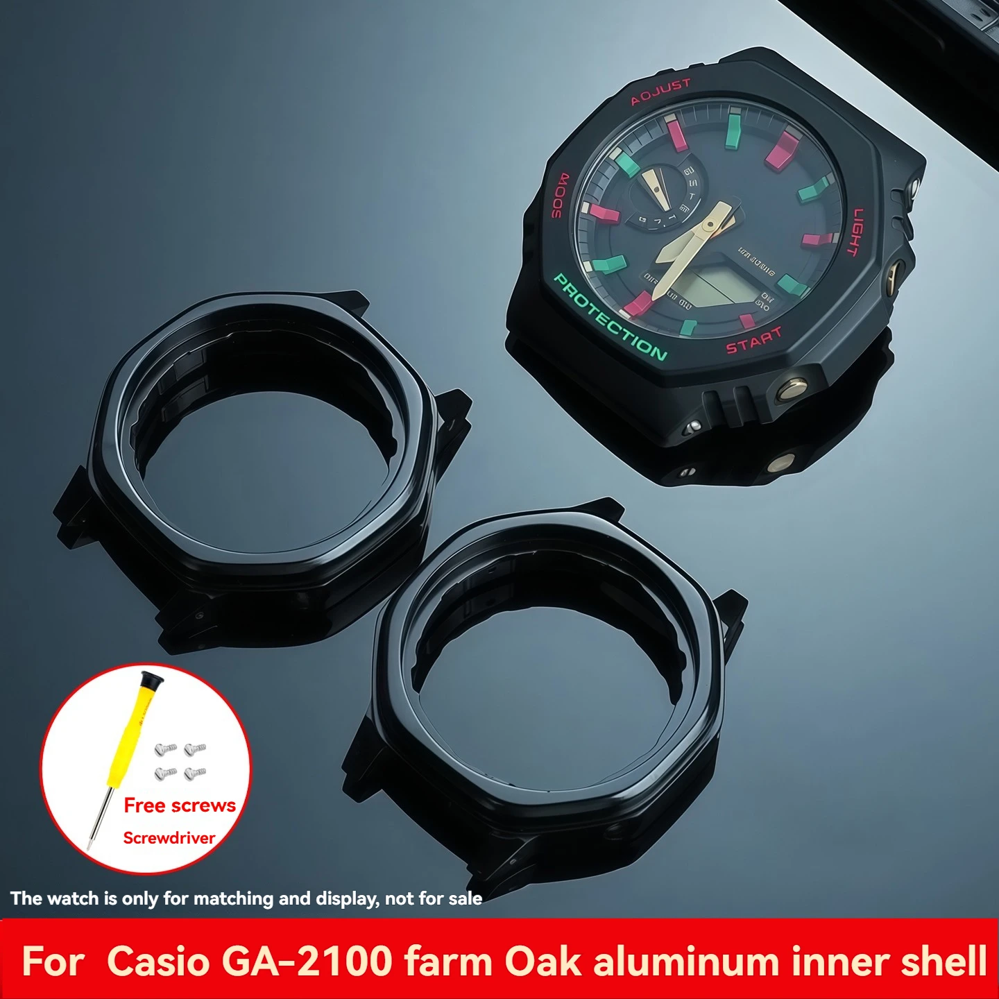 High Quality Aluminum Alloy Inner Case for Casio GA2100/GA-2100/GM2100 | Lightweight Black Movement Shell | Modified Watch Case