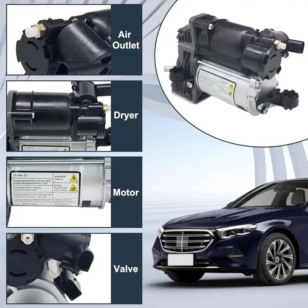W166 Air Suspension Compressor Pump For Mercedes-Benz CL216 S350 S400 S450 S550 S600 S63 AMG Air Ride Pump W221 X166  2213201704 view 5