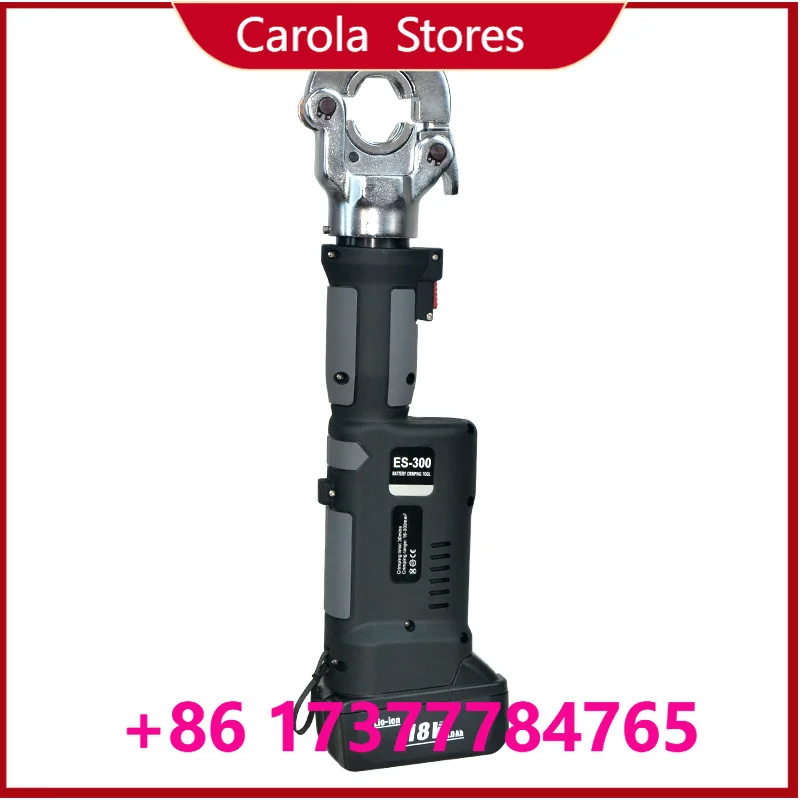 ES-300 18V Cordless Hydraulic Crimper for 16-300mm² Copper Aluminum Cable Terminals