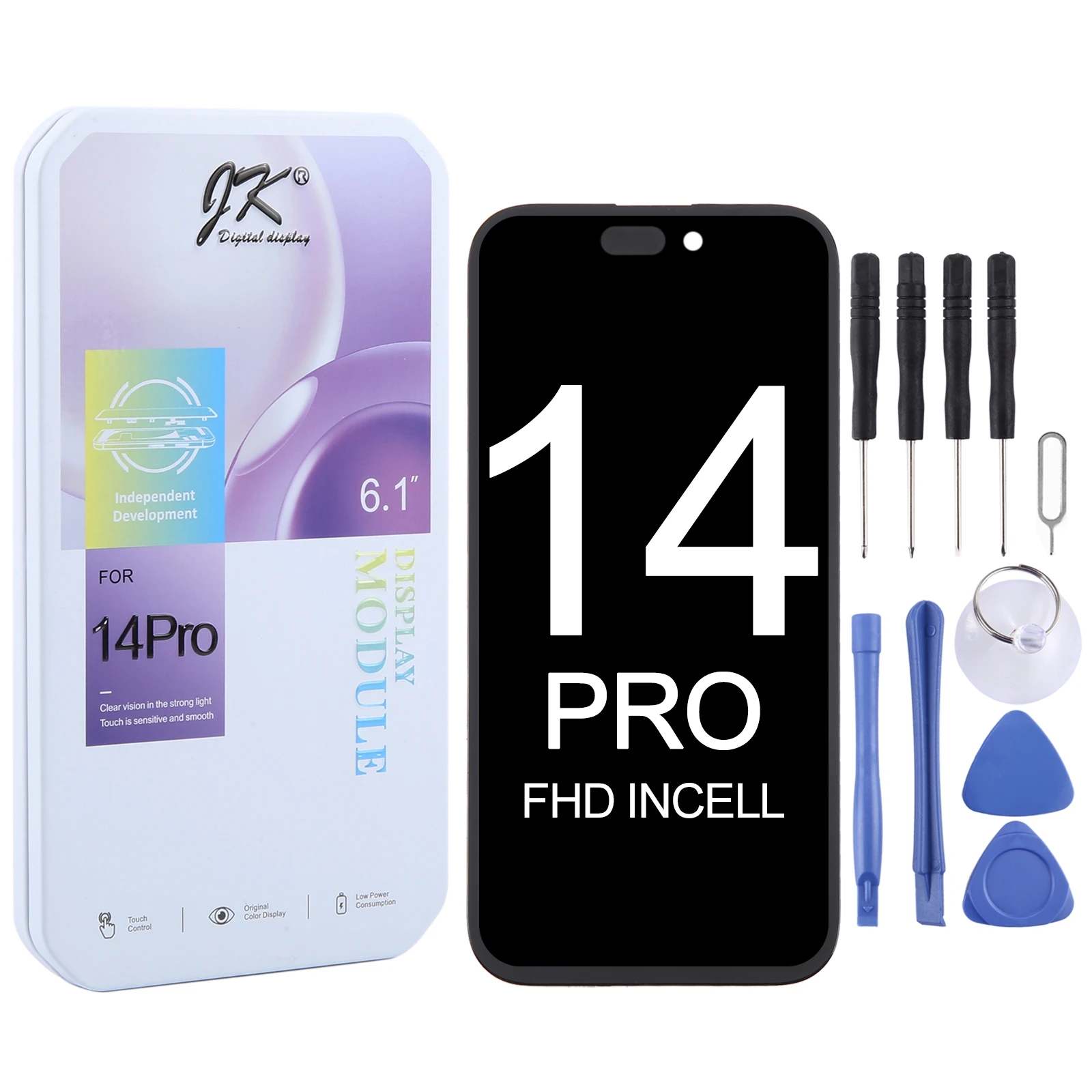 JK Incell LCD Screen Assembly For iPhone 14 Pro Repair Parts Touch Digitizer Display No Dead Pixel Tested