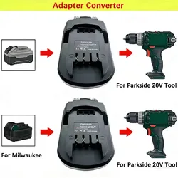 Per Dewalt per Milwaukee 18V 20V adattatore per batteria agli ioni di litio converti per convertitore di strumenti adattatore per batteria agli ioni di litio da 20V Parkside