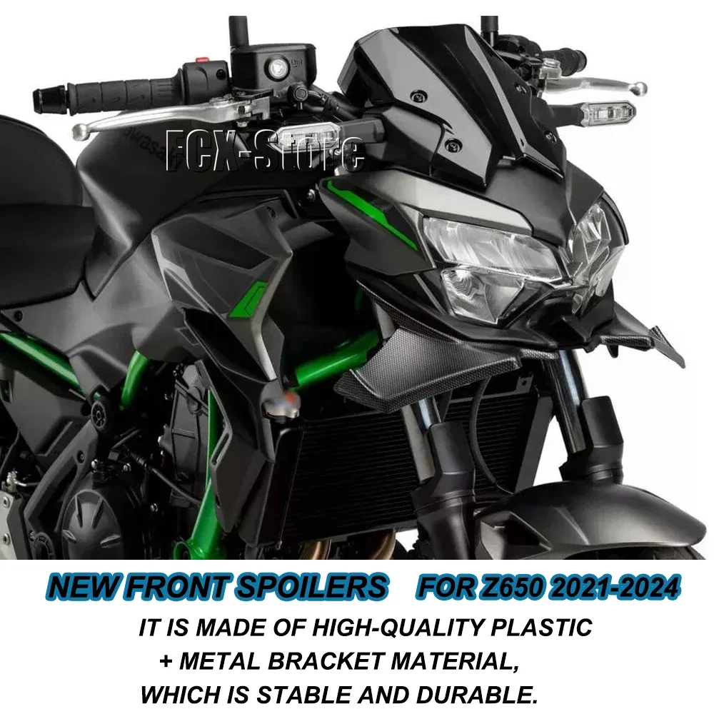 For KAWASAKI Z650 z650 Z 650 2021 2022 2023 2024 Motorcycle Sport Downforce Naked Front Spoilers Aerodynamic Wing Deflector Kit