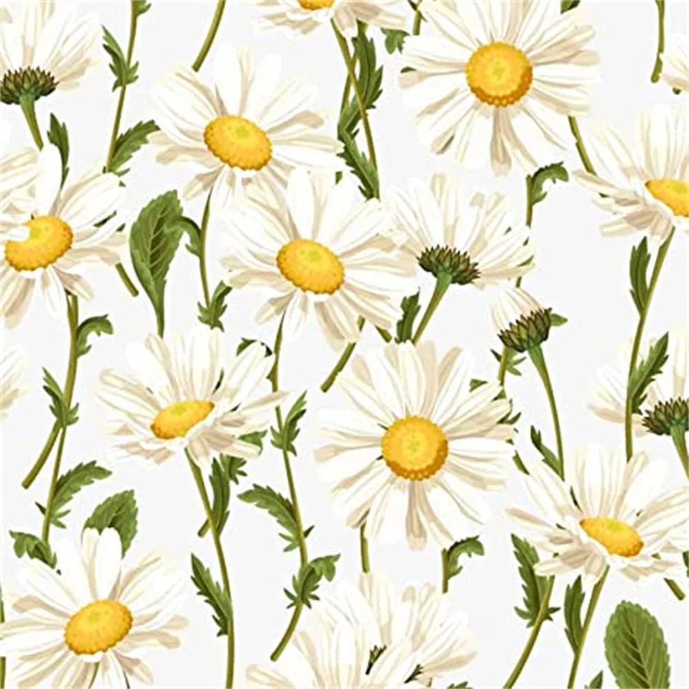 Peel and Stick Daisy Wallpaper Watercolor Sunflower Floral Contact Paper Removable Wallpaper for Bedroom Furniture Cabinet