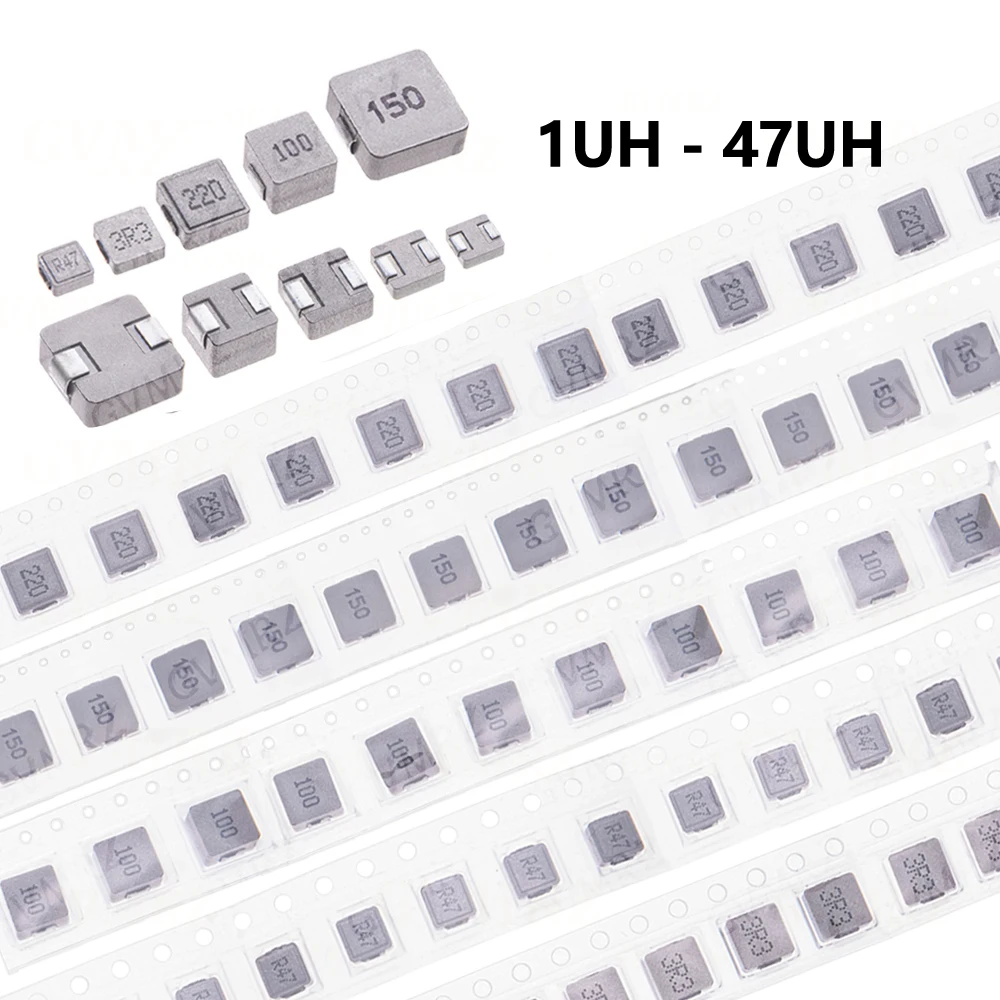 10PCS 2.2 3.3 4.7 6.8  0420 0520 33 47 68 UH 100UH 1UH 0630 0650 1040 1R0 2R2 6R8 SMD Molding Power Inductors 1UH ~ 47UH 10 15