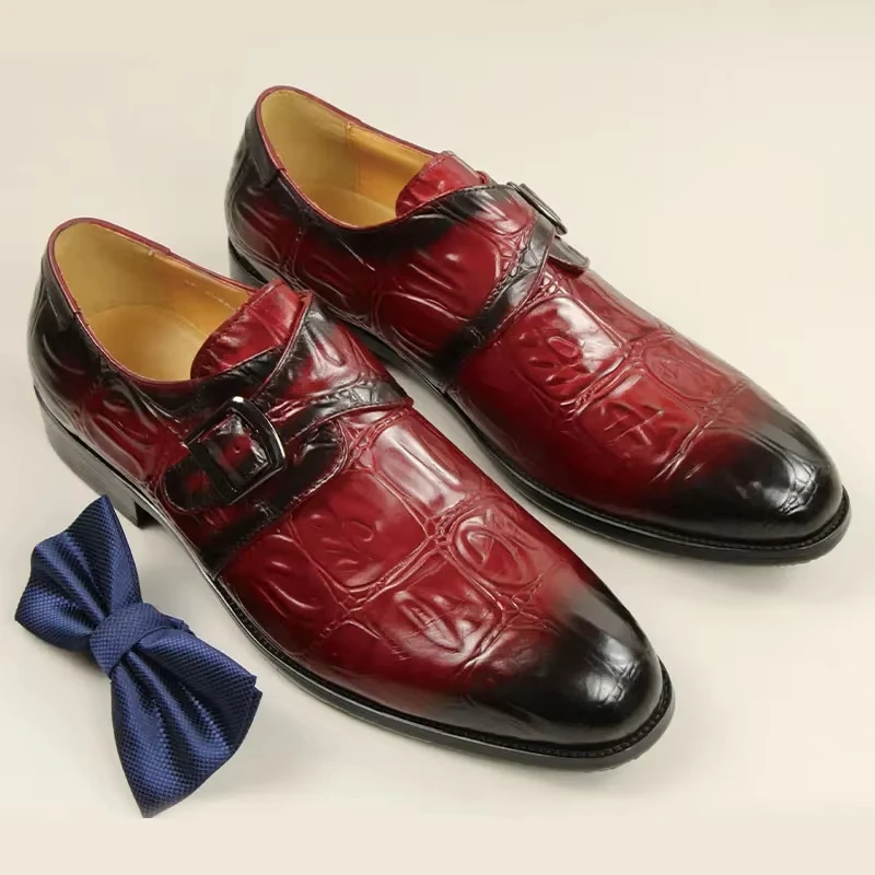 Italian Luxury Men's Loafers Genuine Leather Casual Shoes Comfortable Daily Wear, Fashion Buckle Design, Premium Dress Shoes