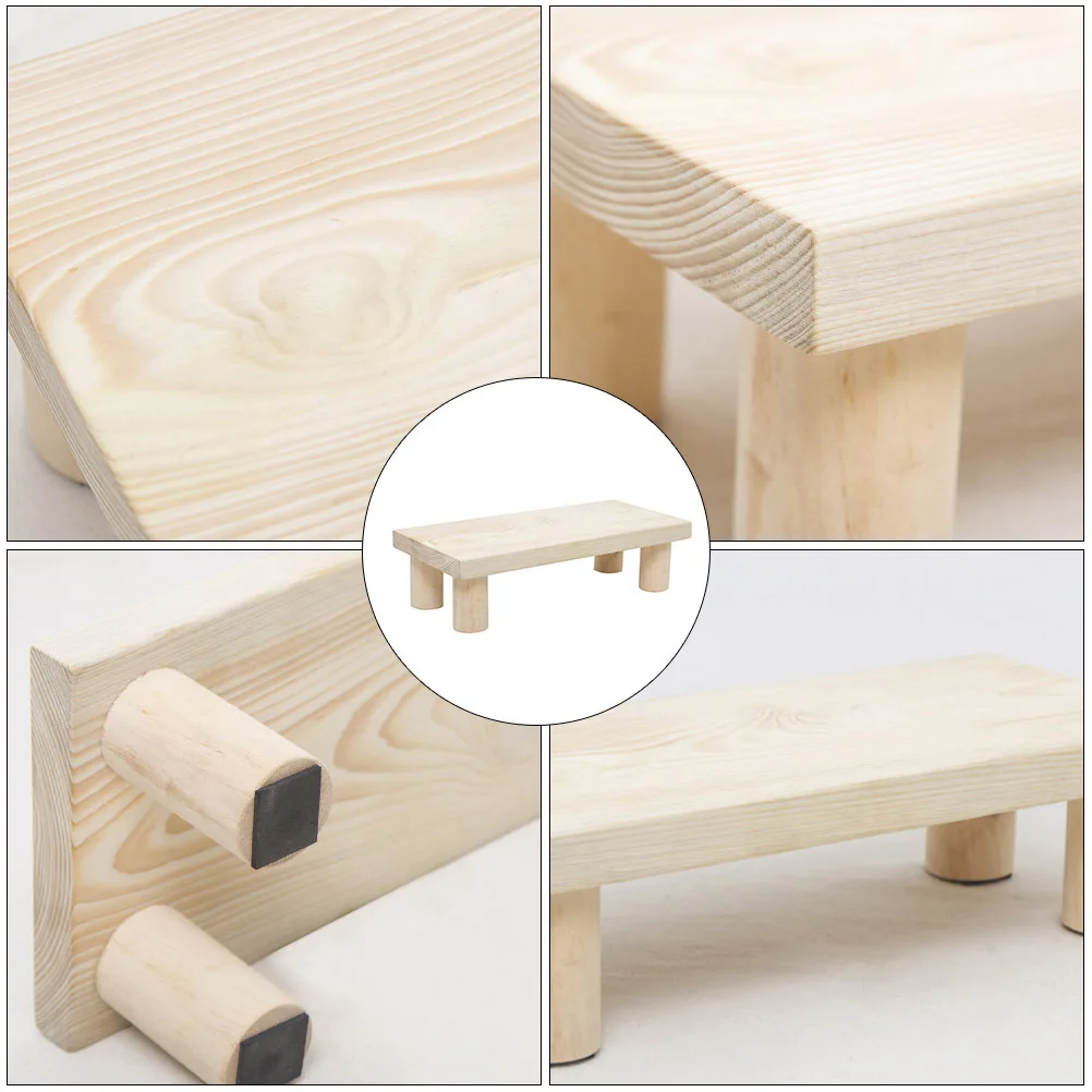 

Wooden High Stool Non Footrest for Bathroom Toilet Step Stool Potty Standing Aid