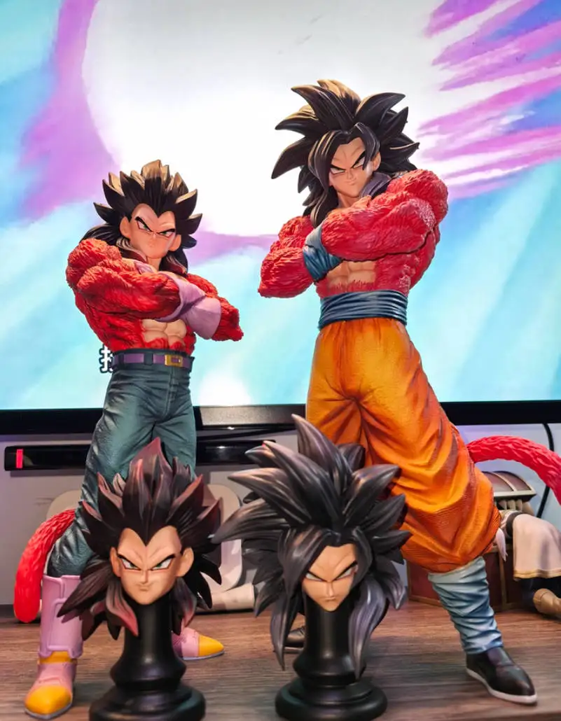 

Jt 32 см Dragon Ball Z Double Heads Super Saiyan Son Goku Planb Фигурка Ssj4 ПВХ Модель Статуя Куклы Коллекции Декор Игрушки Подарки