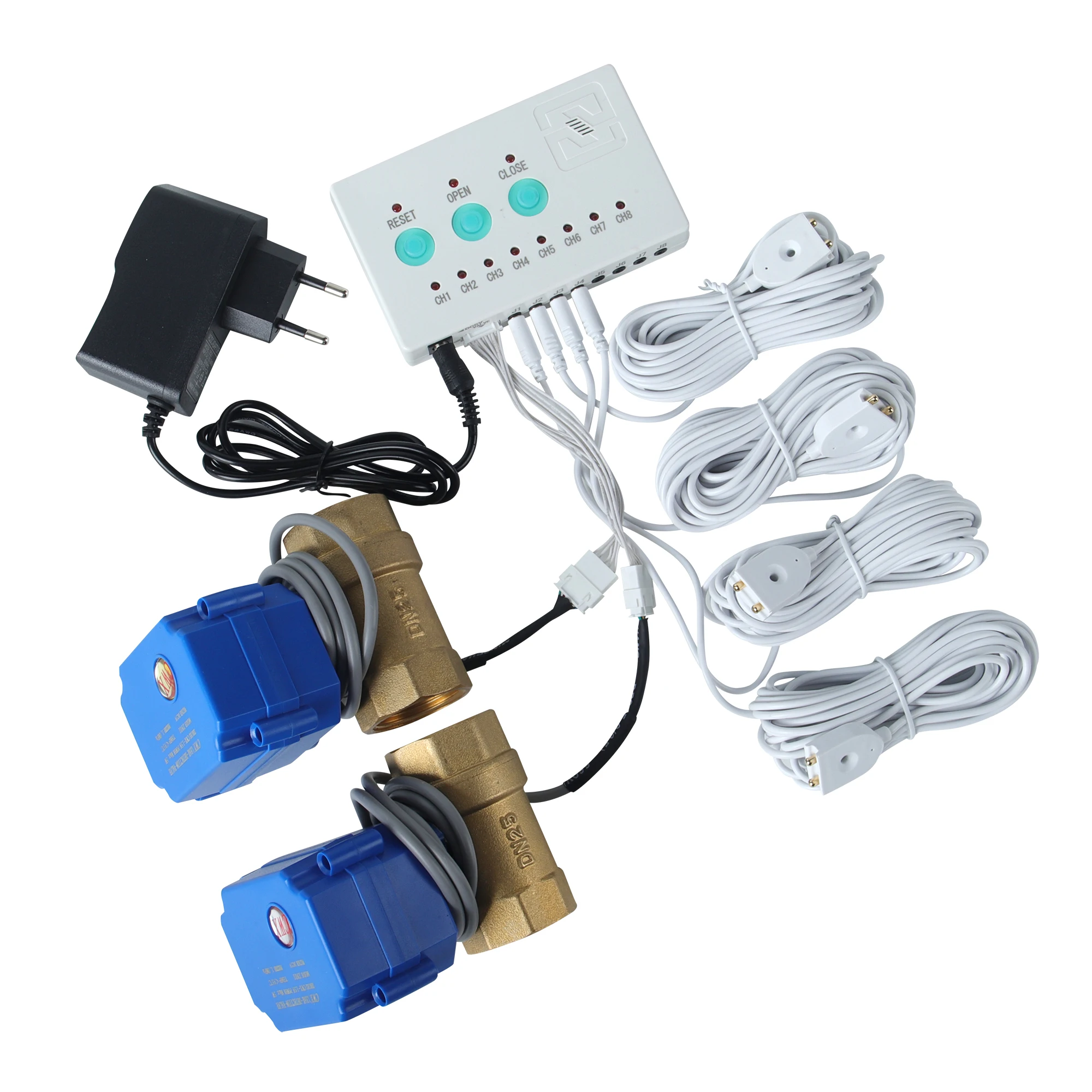 2 قطعة CWX-15N مجموعة صمامات المياه النحاسية DN15/DN20/DN25 5-Pin رافعة لأنظمة إنذار تسرب المياه المتوافقة مع WZ800 WZ808