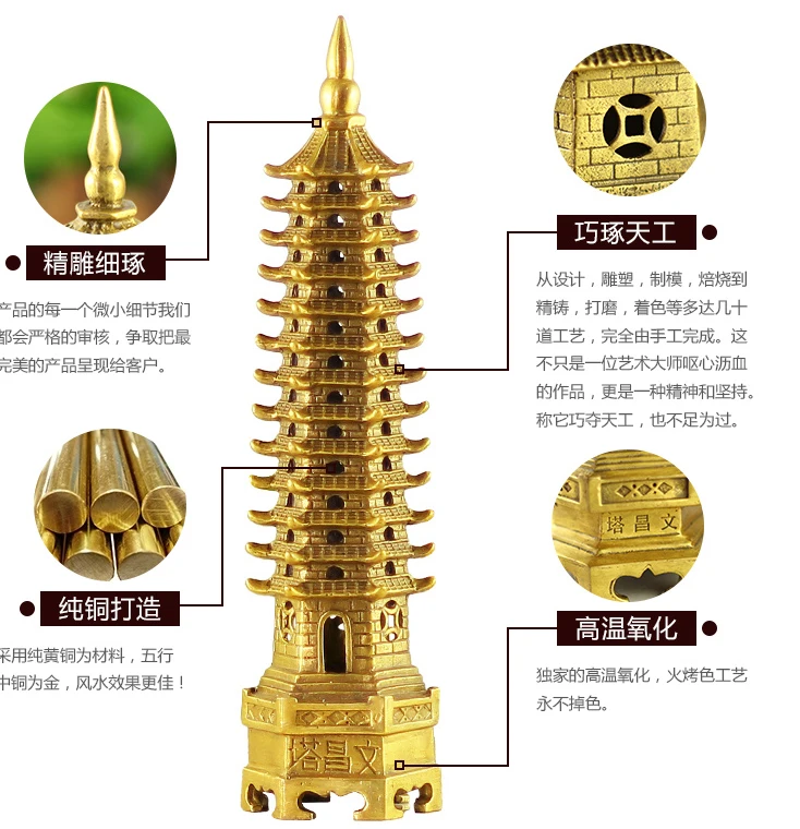 office home protective-efficacious Talisman House Money Drawing  30 TALL 13 floor pagoda Brass statue