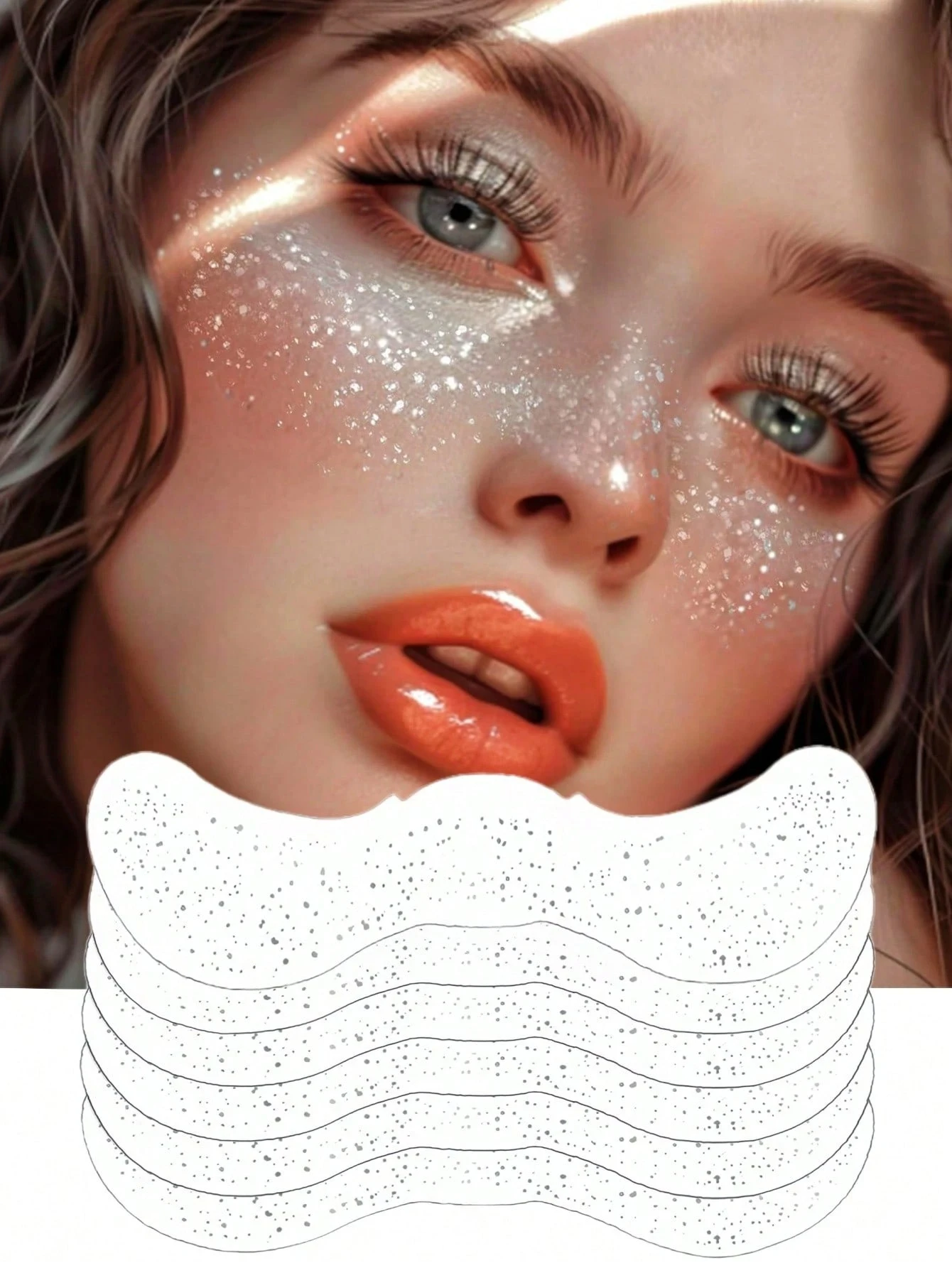 6 Sheets Gold Freckles Glitter Freckles Gold Sparkle Freckles For Glitter Freckles Face Tattoo Waterproof For Dance Music Party