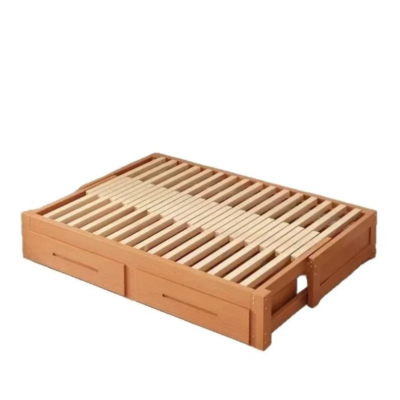 Chinese solid wood side pull bed multi-functional folding bed storage sofa