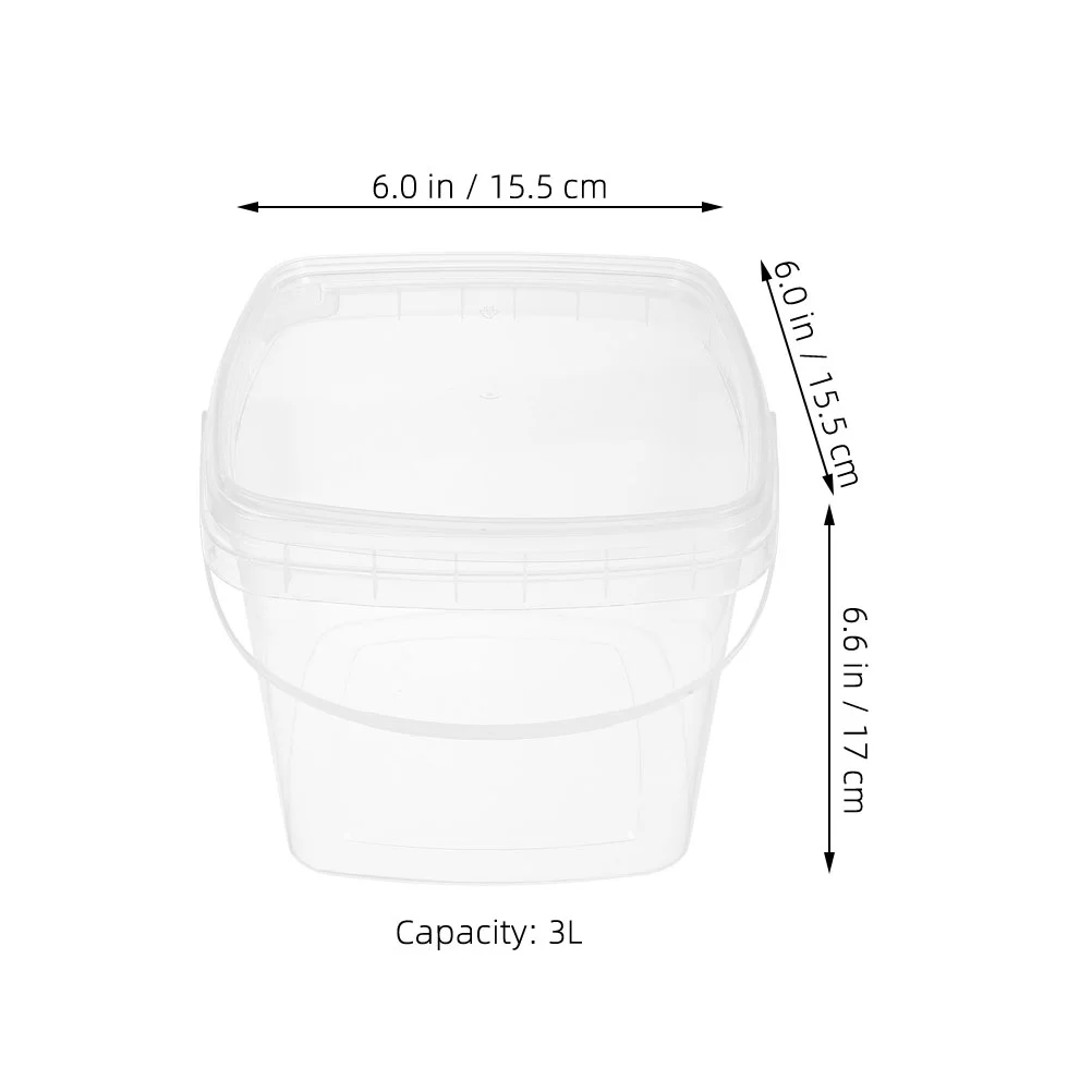 Food Containers with Lids Bucket Plastic Handle Water Multipurpose Small 1700X1550X1500CM Thickened Empty Portable