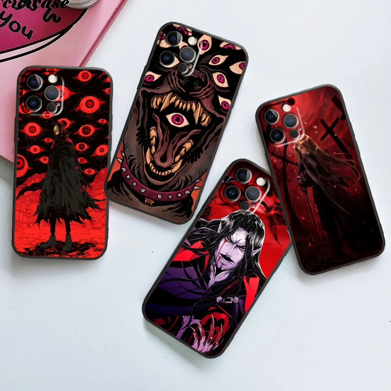 

Hellsing Cool Cute For Apple iPhone 16 15 14 13 12 11 XS XR X Pro Max Plus Mini Black Cover Phone Case