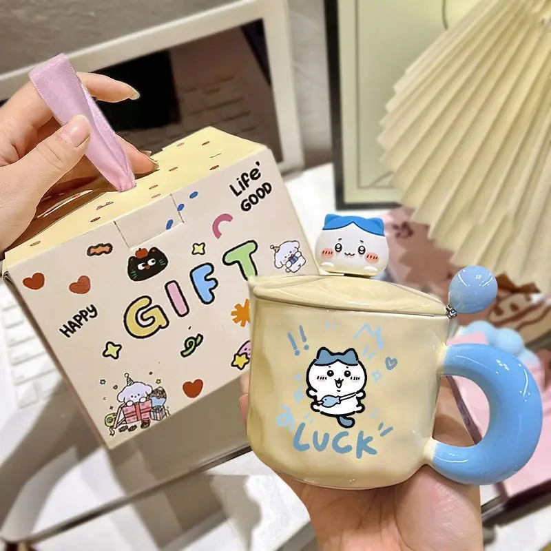 Kawaii Chiikawa Ceramic Mug Cute Usagi Coffee Cup Couple Gift Birthday Present Portable Drinking Mug Cartoon New Style Lovely