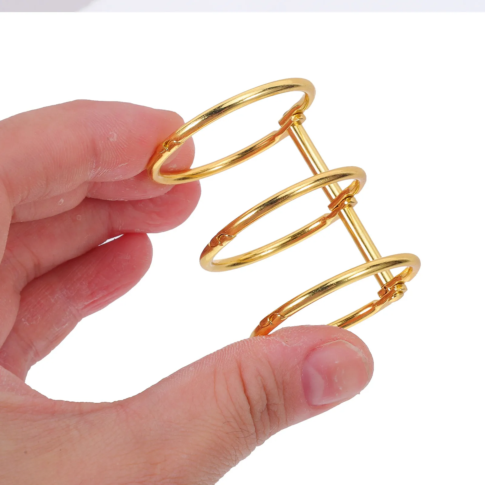 10Pcs Metal Binder Rings Large Three-Hole 30Mm Loose Leaf Book Binding Rings for Flash Cards Note Cards Stationery Supplies