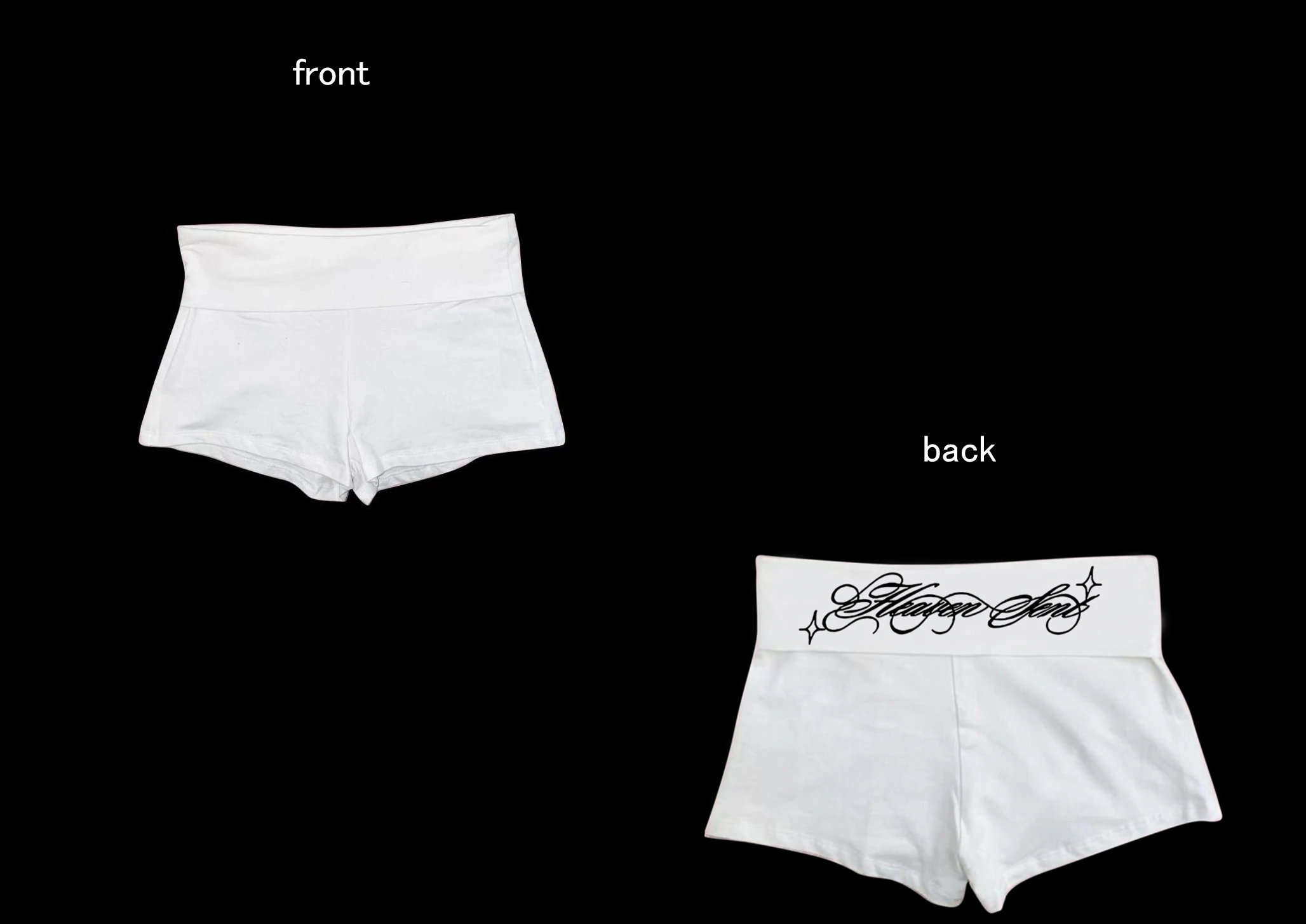 Women High Waist White Shorts Heaven Sent Waist Text Print Y2K Streetwear Lounge Gym Casual Summer Daily Fashion Short Bottoms