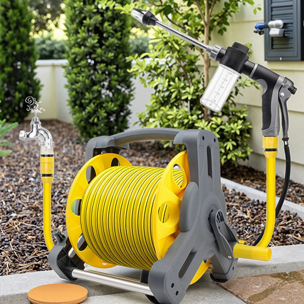 High Pressure Car Wash Water Gun, Household Floor Flushing Water Pipe Pressure Washer Hose Reel