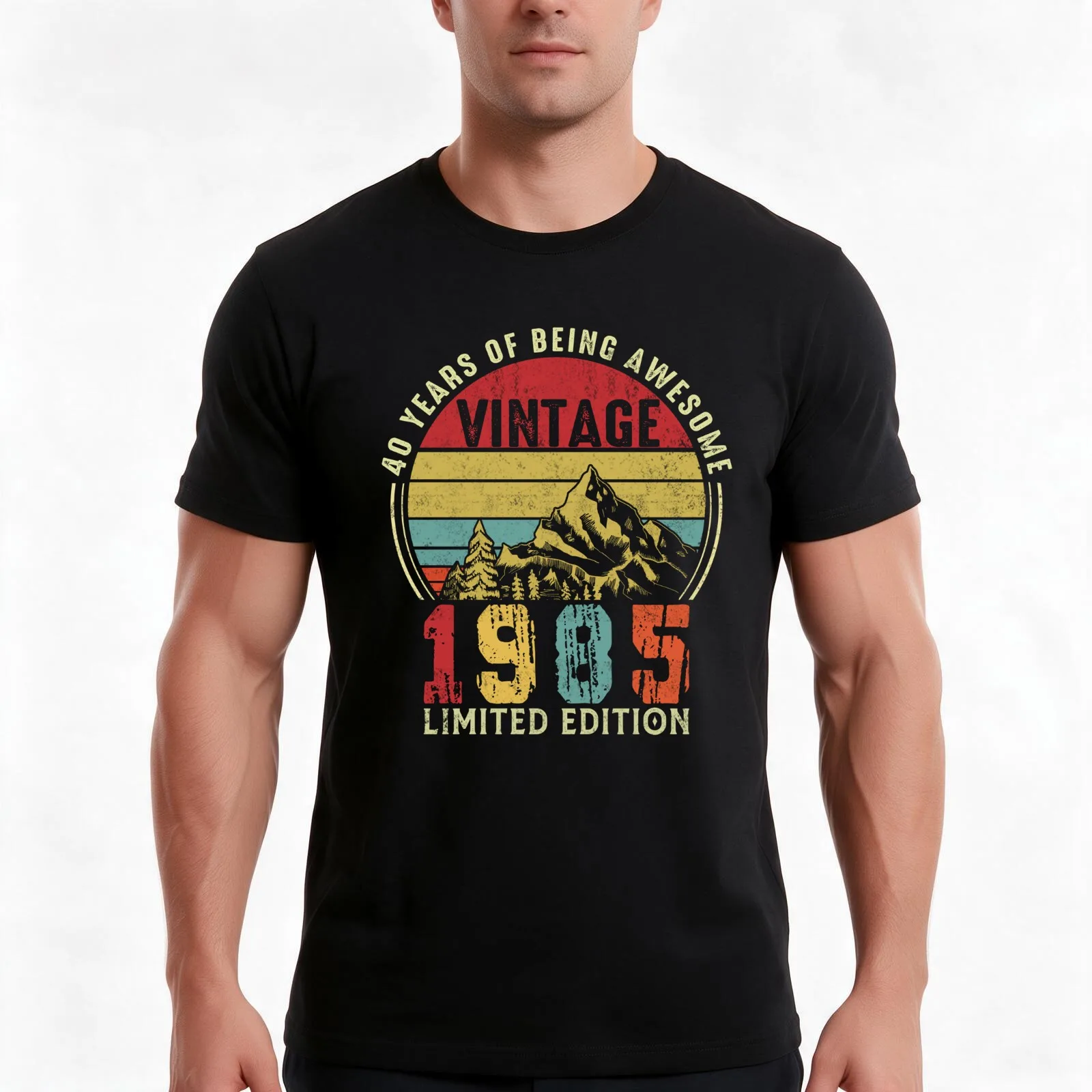 Vintage 1985, 40th Birthday Gift Distressed Design T-Shirt, Summer Casual Cotton Tee, Oversized Streetwear Tops, 100% Cotton