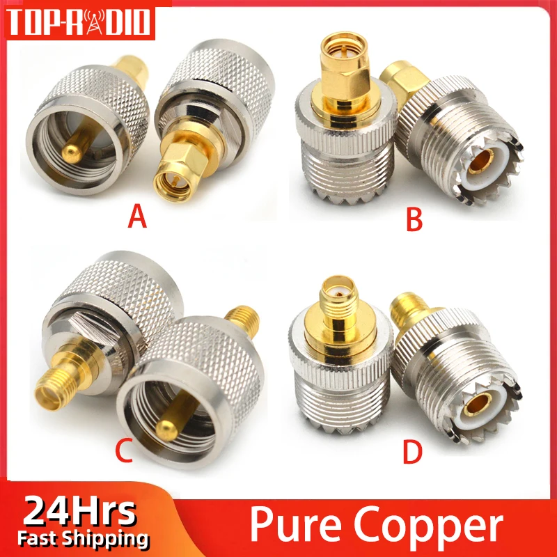 1szt Adapter SMA do UHF PL259 męski SO239 żeński do SMA żeński męski wtyk jack prosty radio RF złącze konwerter mosiądz miedź