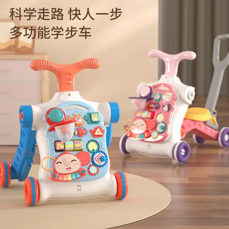 Multi-functional Children's Walking Scooter Multiple Functions Skateboard Roller Coaster Hand Cart Baby Game Table