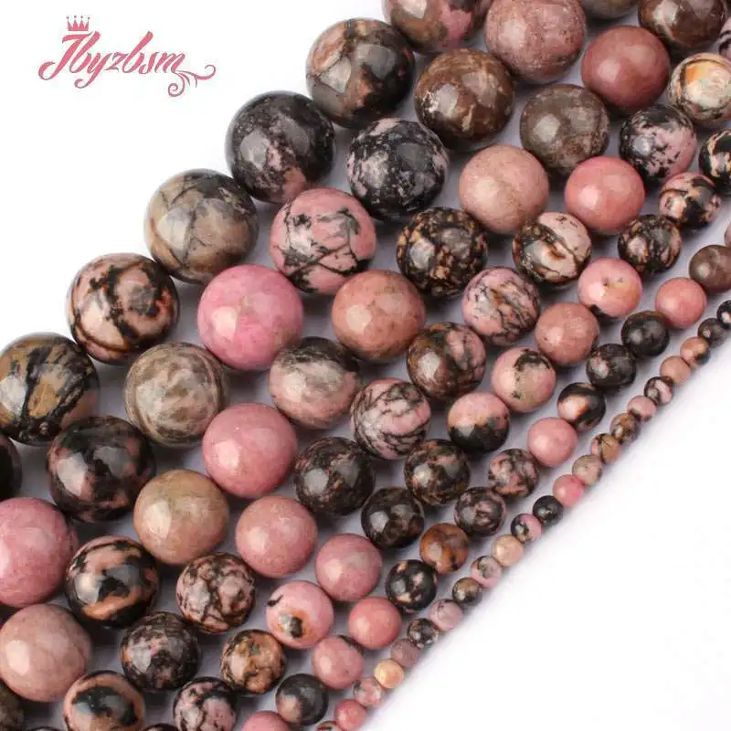 

Natural Rhodonite Multicolor Round Stone Beads Strand 15 Inches For Necklace Bracelats Jewelry Making DIY Loose Beads 4/6/8/10mm