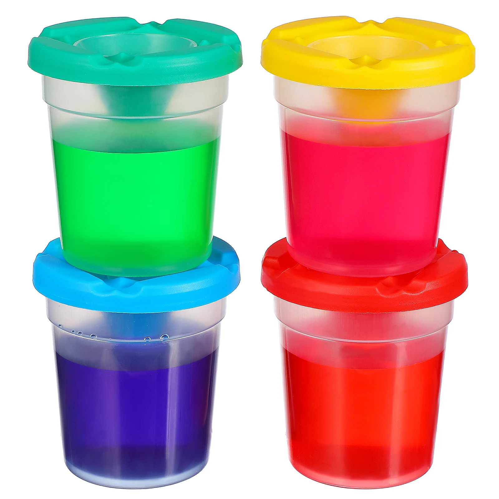 

4pcs Rotating Brush Washing Bucket For Painting Tools Oil Paint Wash Cup Painting Brush Cleaner Compact Durable Abs Art