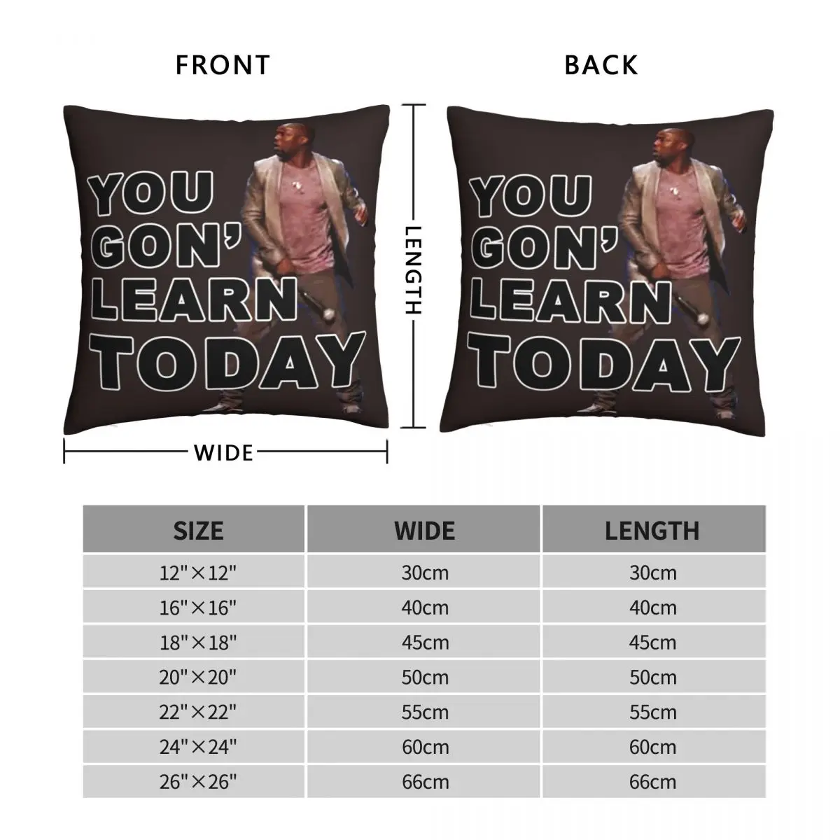 You Gon Learn Today Kevin Hart Pillowcase Polyester Linen Velvet Printed Zip Decor Bed Cushion Case