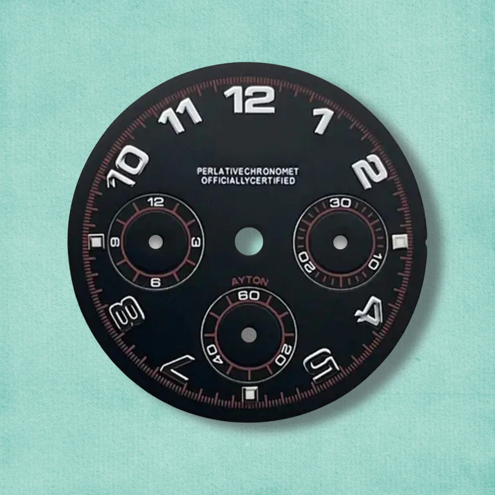 

29.5mm S Logo panda Dial Fit VK63 Movement Green Luminous High-Quality Dial Watch Modification Accessories