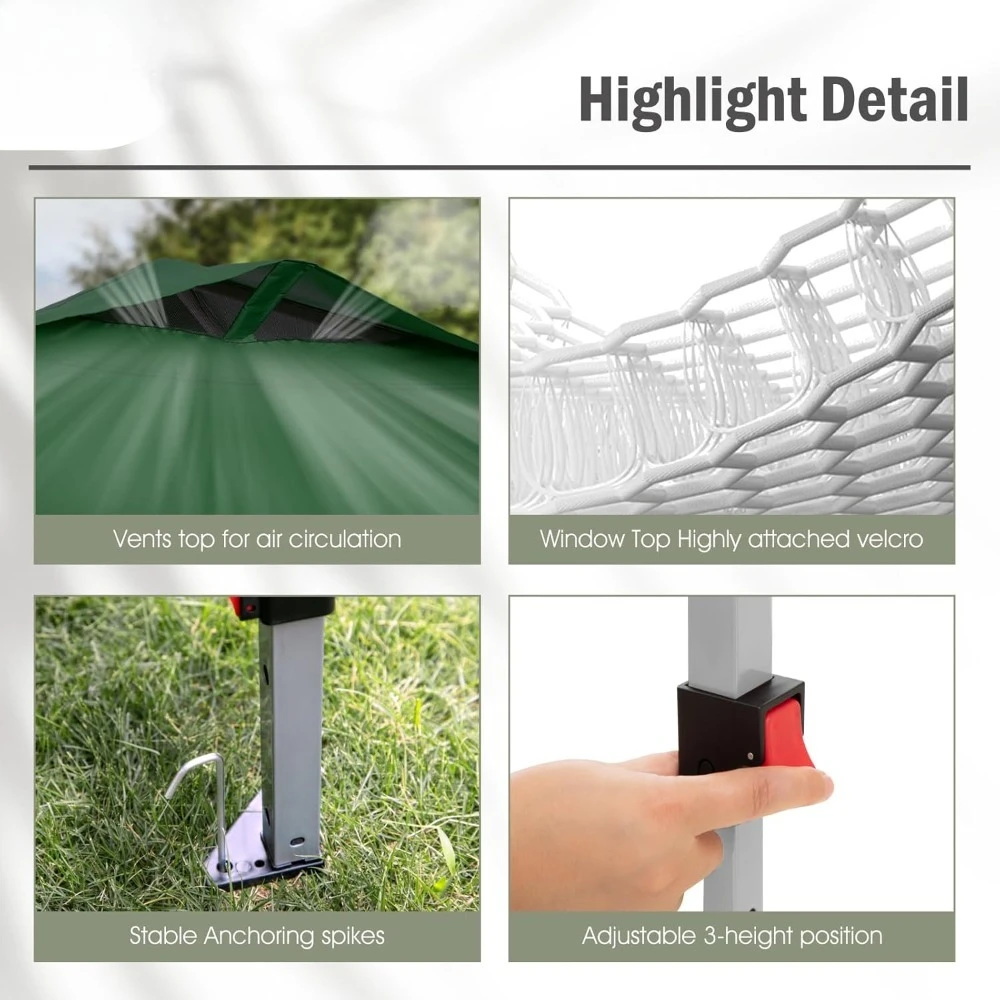 خيمة خارجية بمظلة منبثقة مقاس 10 × 10 للفناء مع حقيبة، مظلات سهلة الظهر، خيام مناسبات شديدة التحمل للفناء الخلفي والمقعد #3