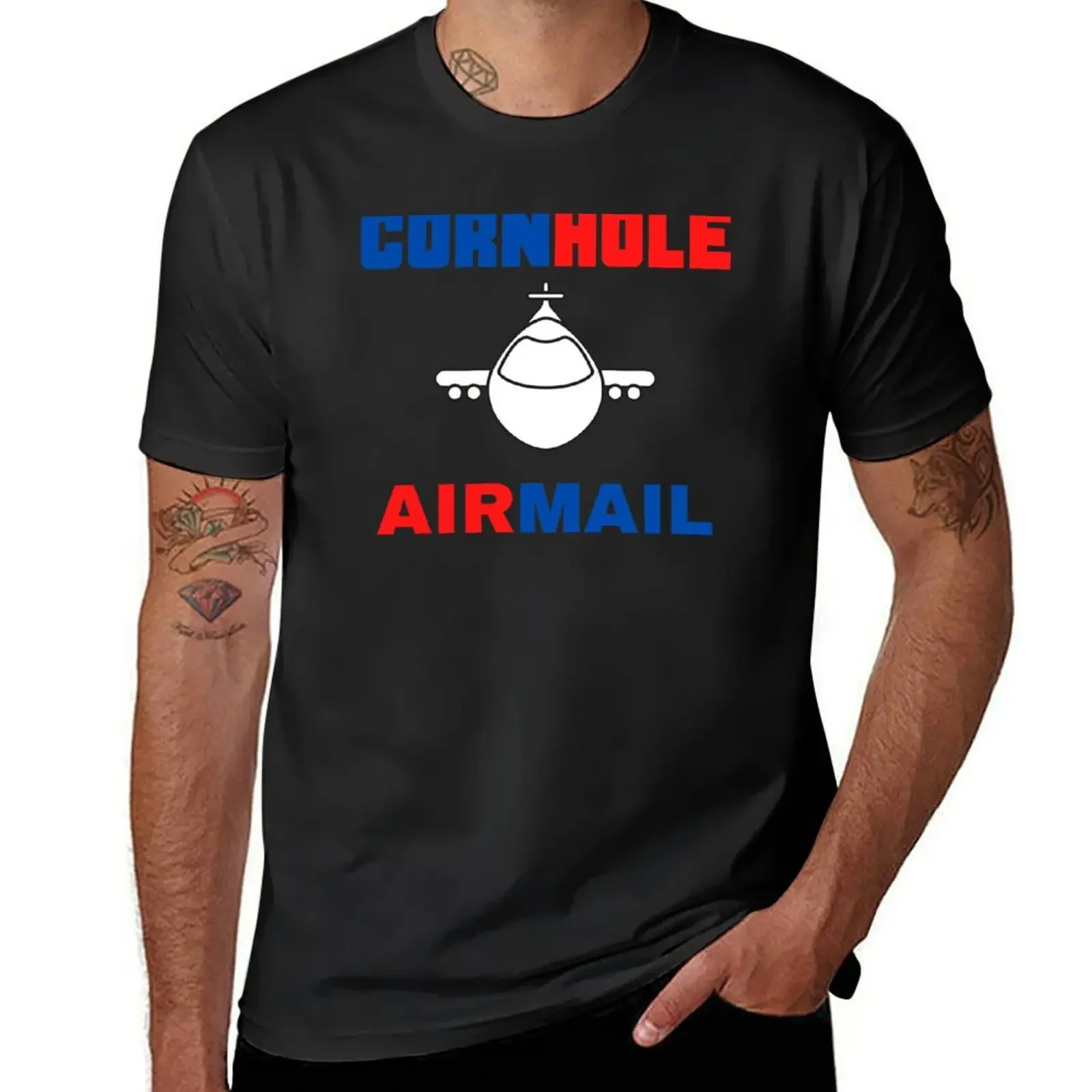 Cornhole Air Mail Four Bagger Cornhole Fan or Player Design T-Shirt street wear graphic t shirt vintage T-shirts for men cotton