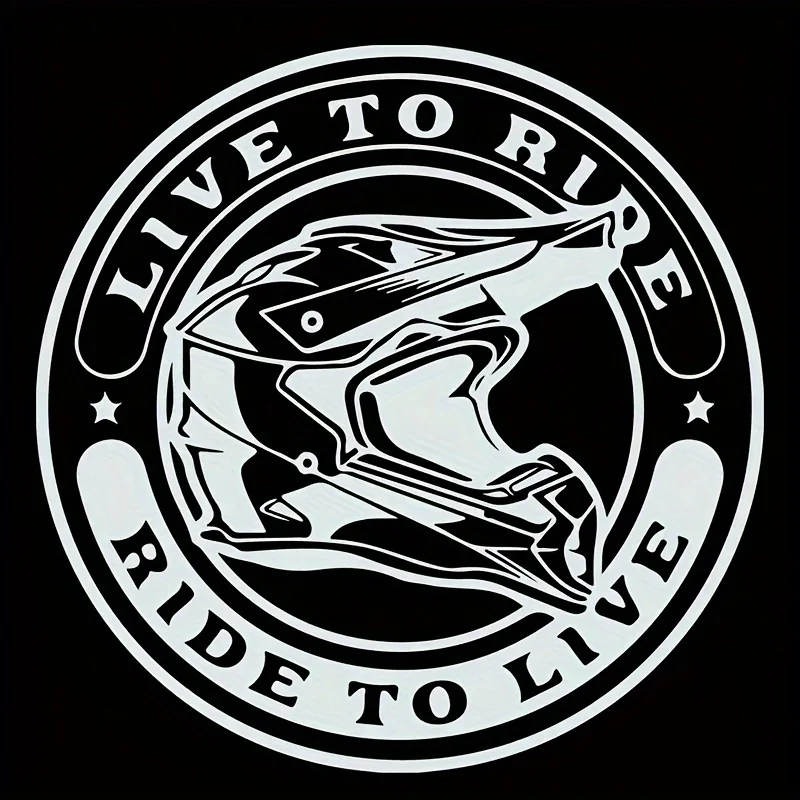Live To Ride Motorcycle Helmet Stickers, Waterproof Vinyl Decals Multipurpose Decor for Bike Car Exterior Accessories