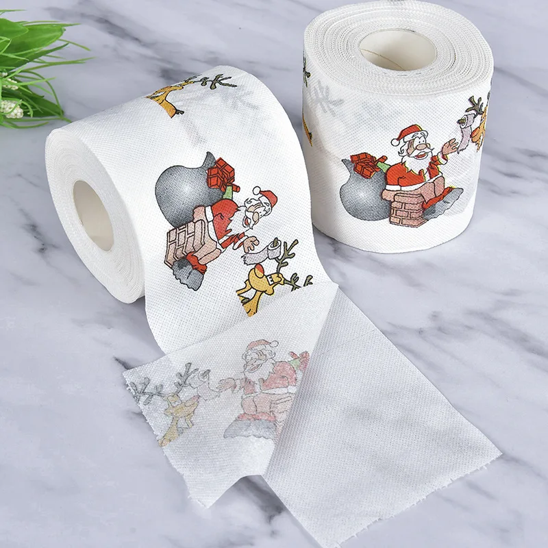 Christmas Santa Claus Bath Toilet Roll Paper Merry Christmas Decoration For Home 2024 Xmas Decor Navidad Natal New Year Gift