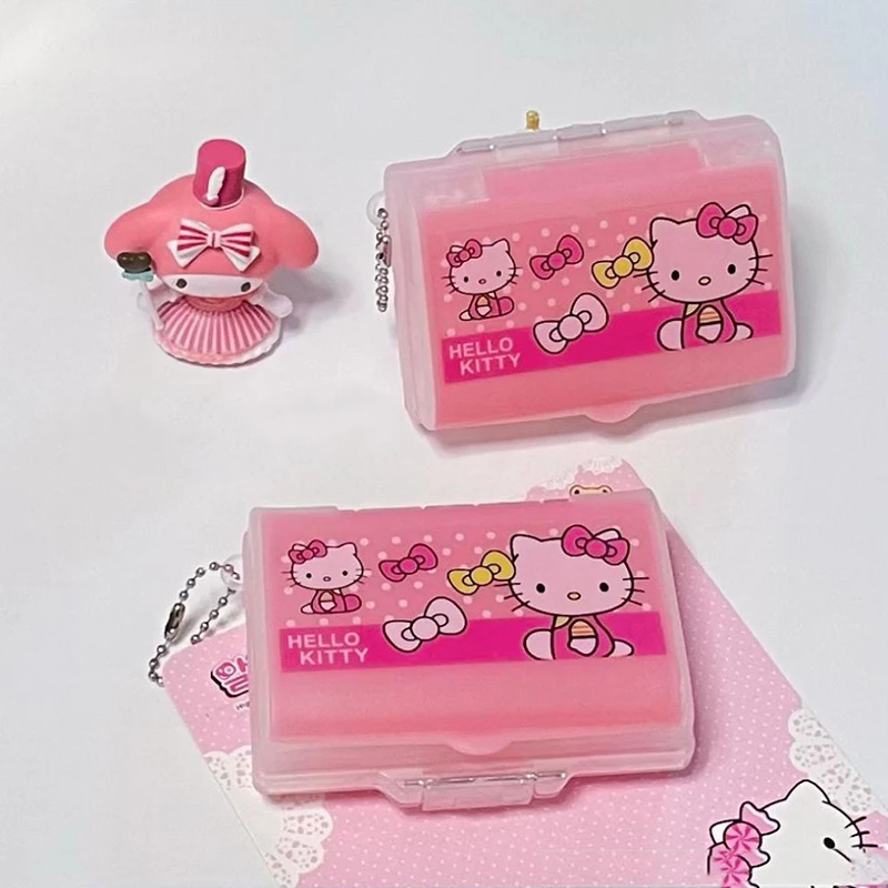 

Cartoon Sanrio Hello Kitty Medicine Box Kawaii Portable Pill Box Container Storage Box Double Layer Home Essential Mini Box Gift