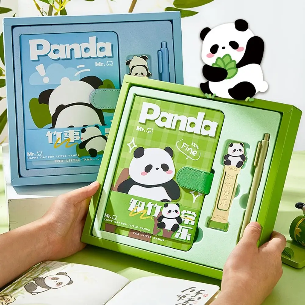 Con marcapáginas Panda manual conjunto signo pluma suave sinicismo cuaderno portátil duradero regalo de graduación cuaderno aumentar la productividad