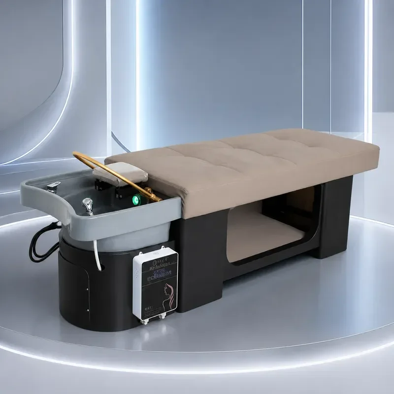 Bojoor Thai Hair Treatment Water Circulation Shampoo Bed with Ear Rest for Fumigation and Massage in Barber Shop