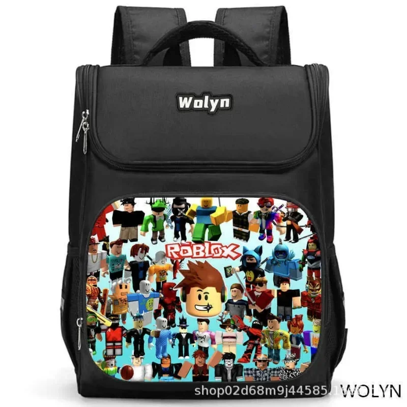 

Roblox School Bag Cartoon Print Student Backpack Large Capacity Shoulder Backpack Christmas Birthday Gift