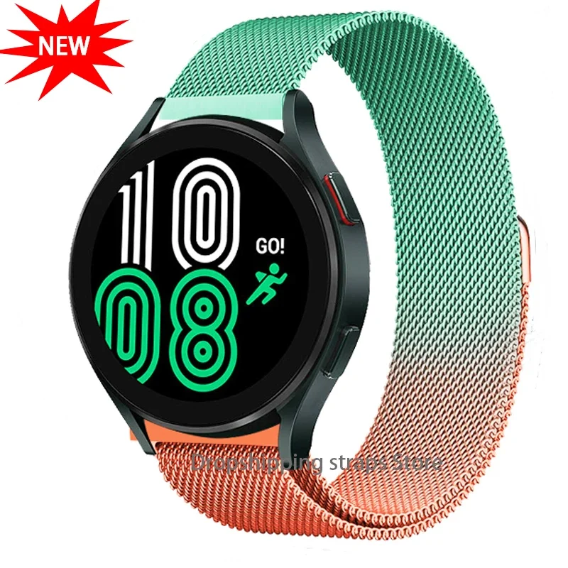 Correa Milanesa para Samsung Galaxy Watch 6 5 4 44mm 40mm 6 Classic Active 2, pulsera magnética para Huawei GT 4-3-2e-2, 22mm, 20mm