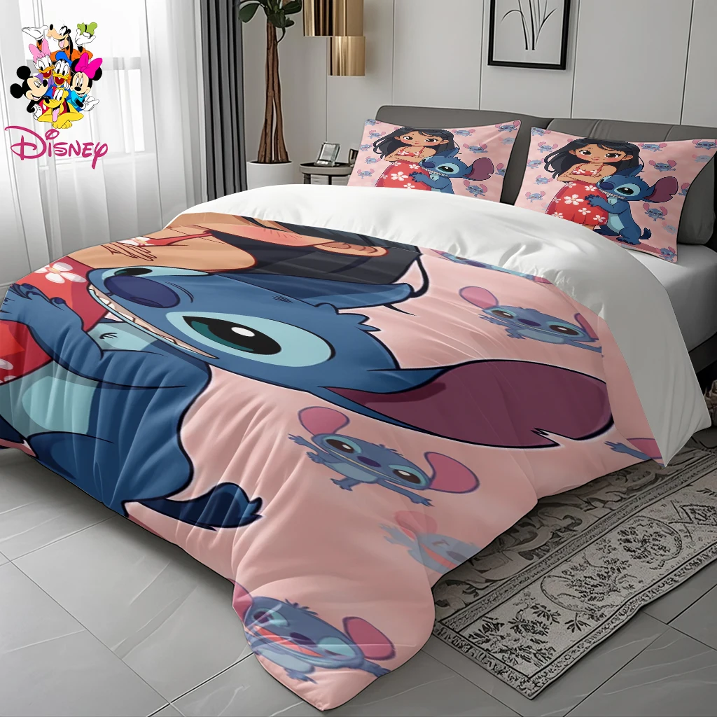 2/3 قطعة مجموعة غطاء لحاف ديزني ليلو وستيتش بدون حشو طباعة رقمية قابلة للغسل في الغسالة مقاس كينغ/كوين نعومة تشبه السحابة