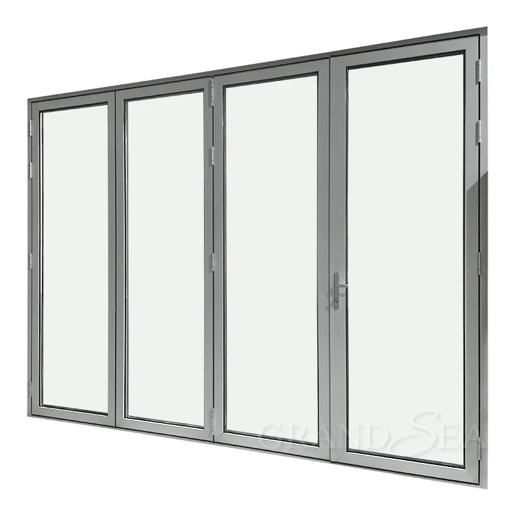 Fabriek Levering Exterieur Aluminium Vouwdeur Geluiddichte Aluminium Vouwbare Terrasdeuren Frame Vouwdeur