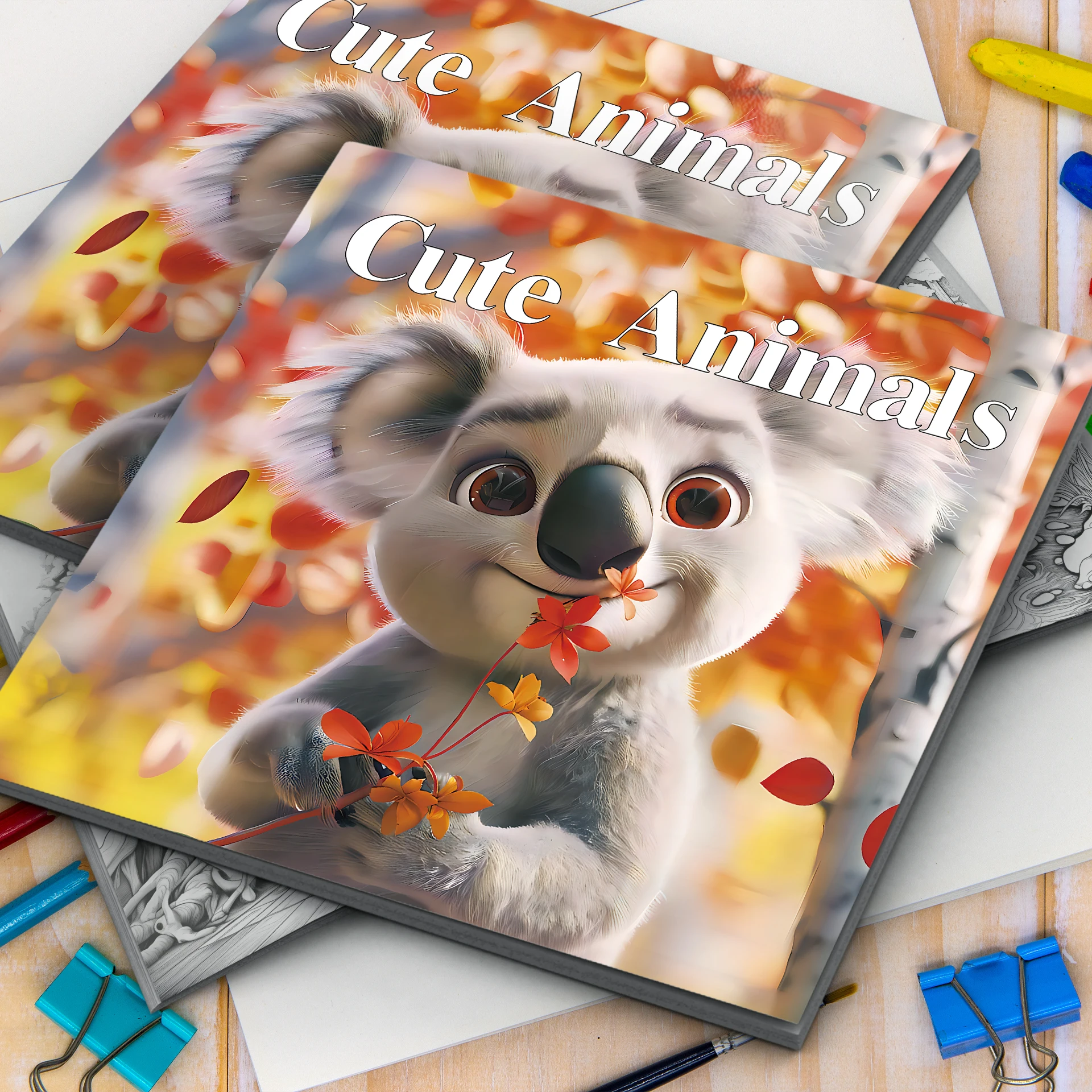 Cute Animals Coloring Book 20 Page Gift For Adults And Teens Birthday Party Relieve Stress Kill Time Graffiti Painting Drawing