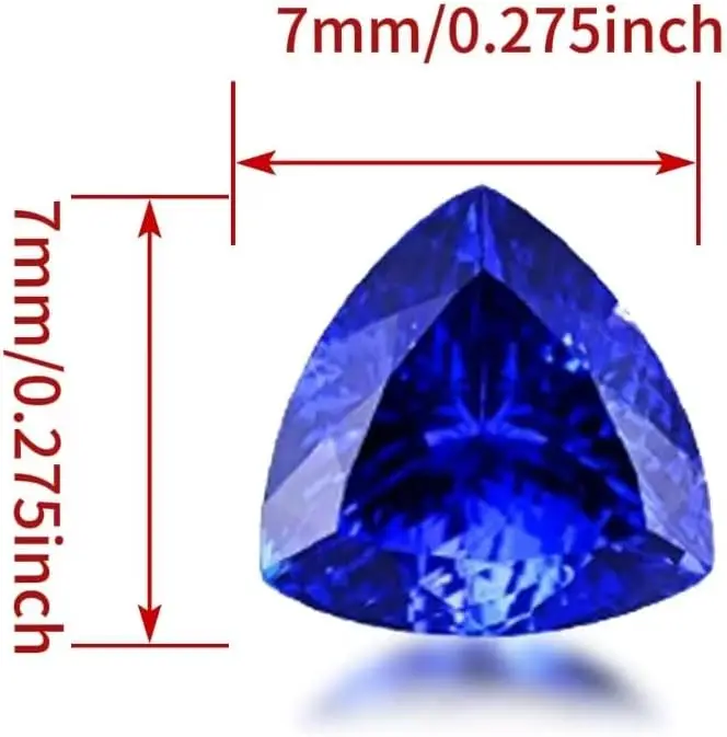 7mm Trillion Triangle Cut Sapphire Loose Faceted Gemstone Vivid Deep Blue Gem Stone For DIY Jewelry Making Ring Pendant Setting Handcraft Accessories Gift