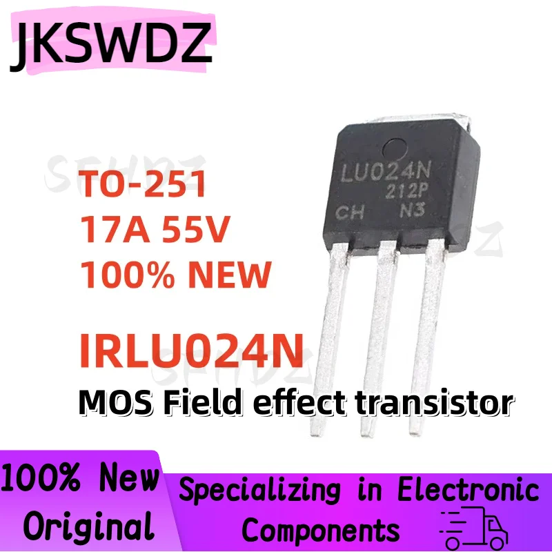 

20pcs/lot 100% NEW IRLU024N IRLU024 LU024N TO-251 17A 55V MOS Field effect transistor In Stock