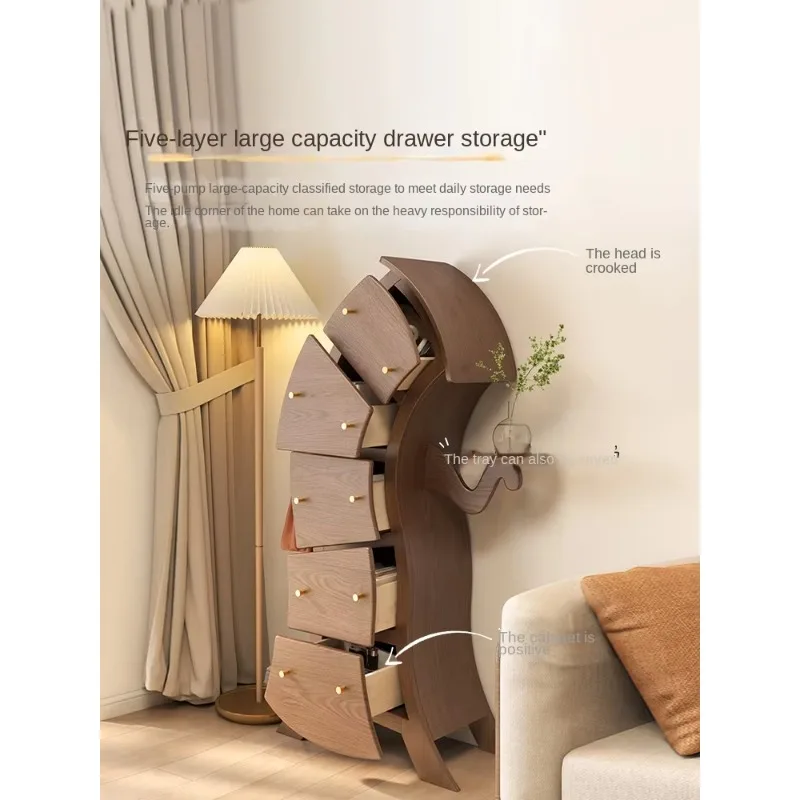 Robot Crooked Cabinet Light Luxury Modern Locker Living Room Chest Of Drawersx8