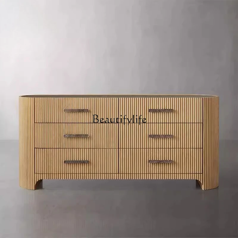 

American country solid wood home decoration cabinet retro wabi wind bedroom locker