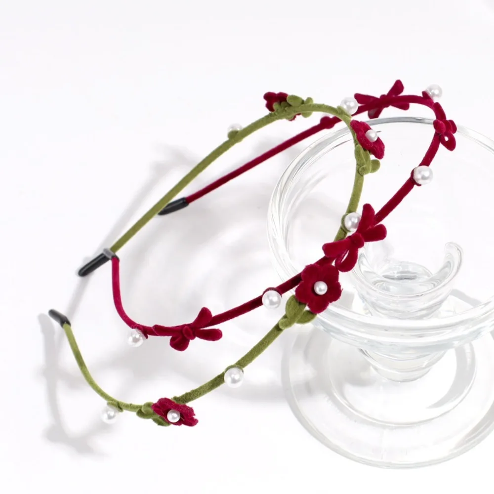 ที่คาดผมโบว์น่ารักน่ารักแสนบางหวานที่คาดผมประดับดอกไม้เป็นฝูง