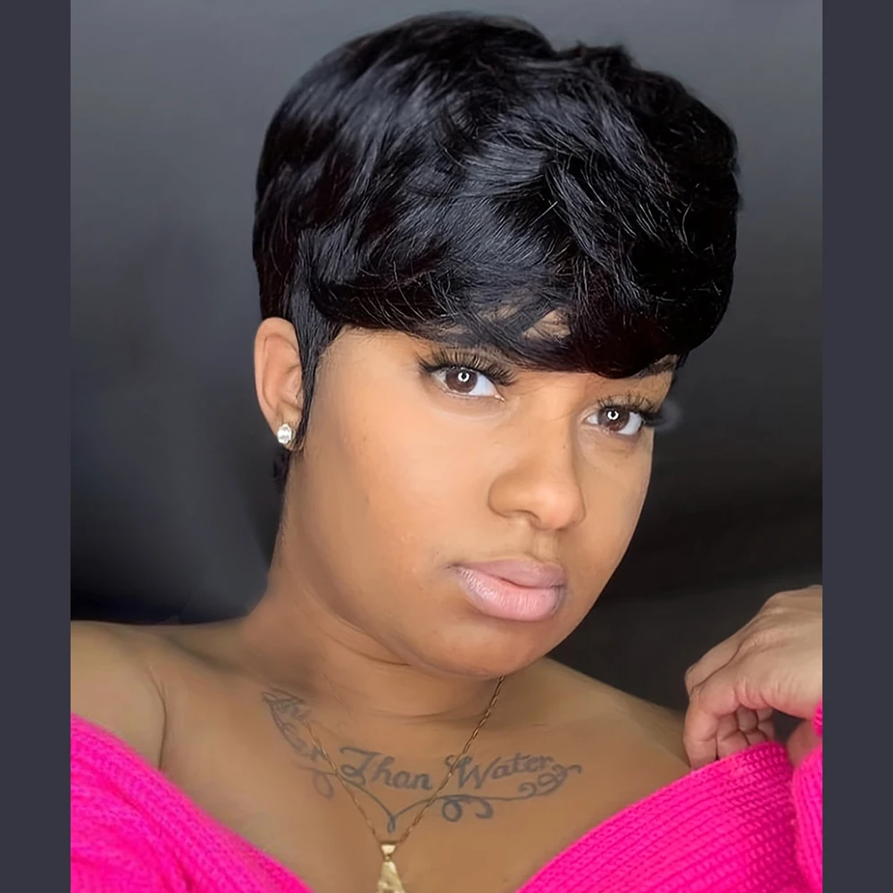 

10-дюймовые черные натуральные синтетические парики для женщин, короткий вьющийся парик, ежедневное использование, свадебный бал, музыкальный фестиваль, термостойкие волосы