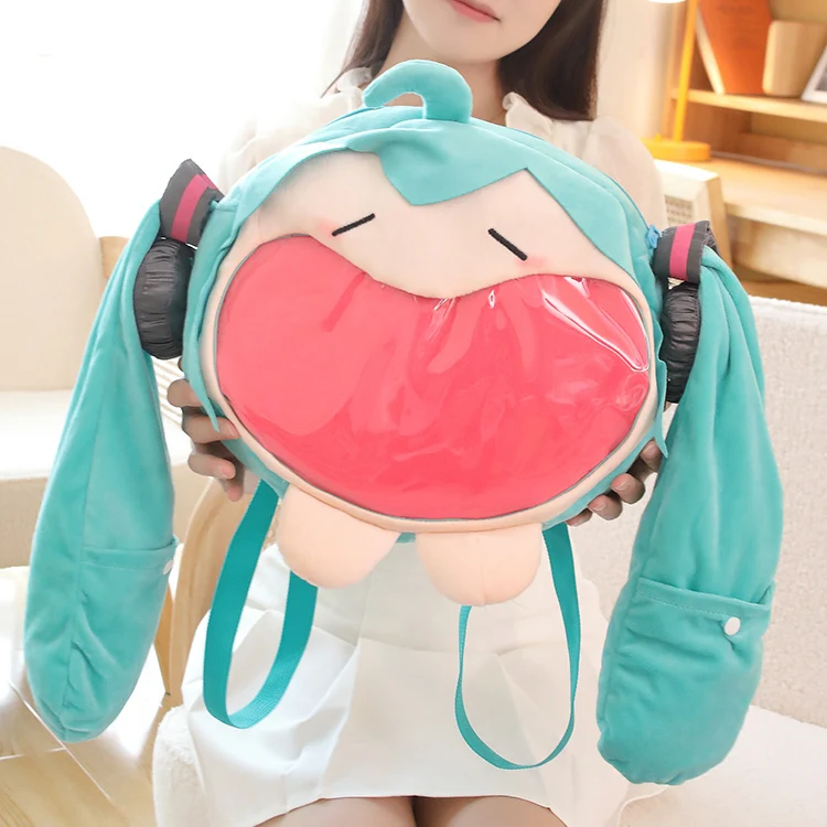 

Милая сумка через плечо Хацунэ Мику, рюкзак, милый аниме-девушка, плюшевый мультяшный кавайный рюкзак, студенческая сумка, пакет для детей, подарки, игрушки