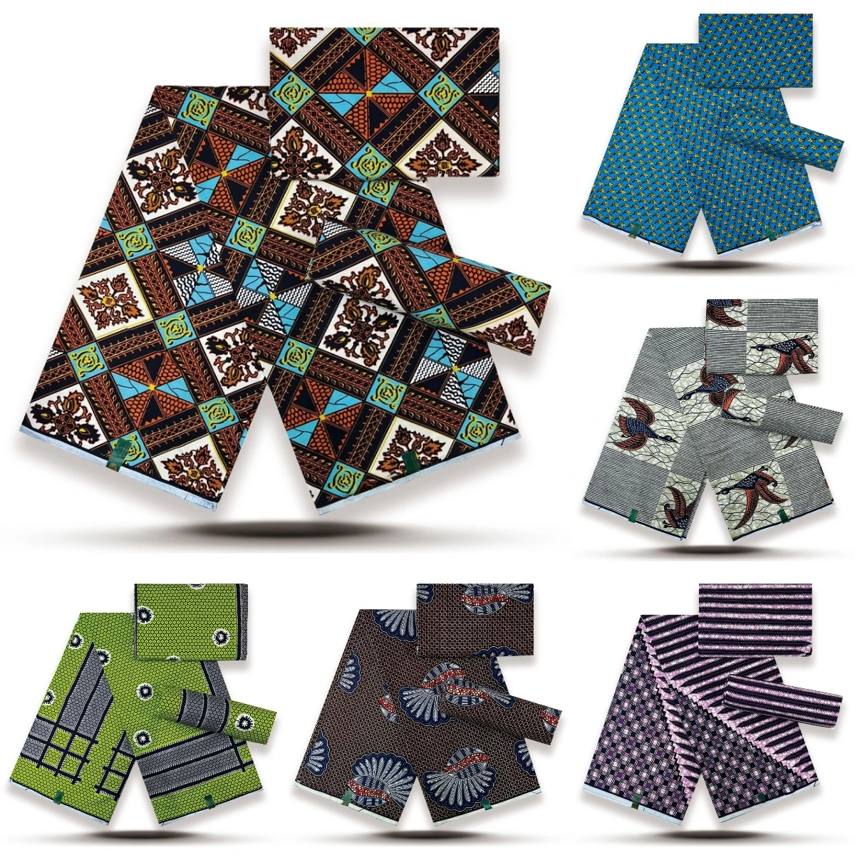 

Soft Cotton 6Yard Real Ankara Wax Fabric Guaranteed High Quality African Wax Print Fabric for Pagne Wedding Dress