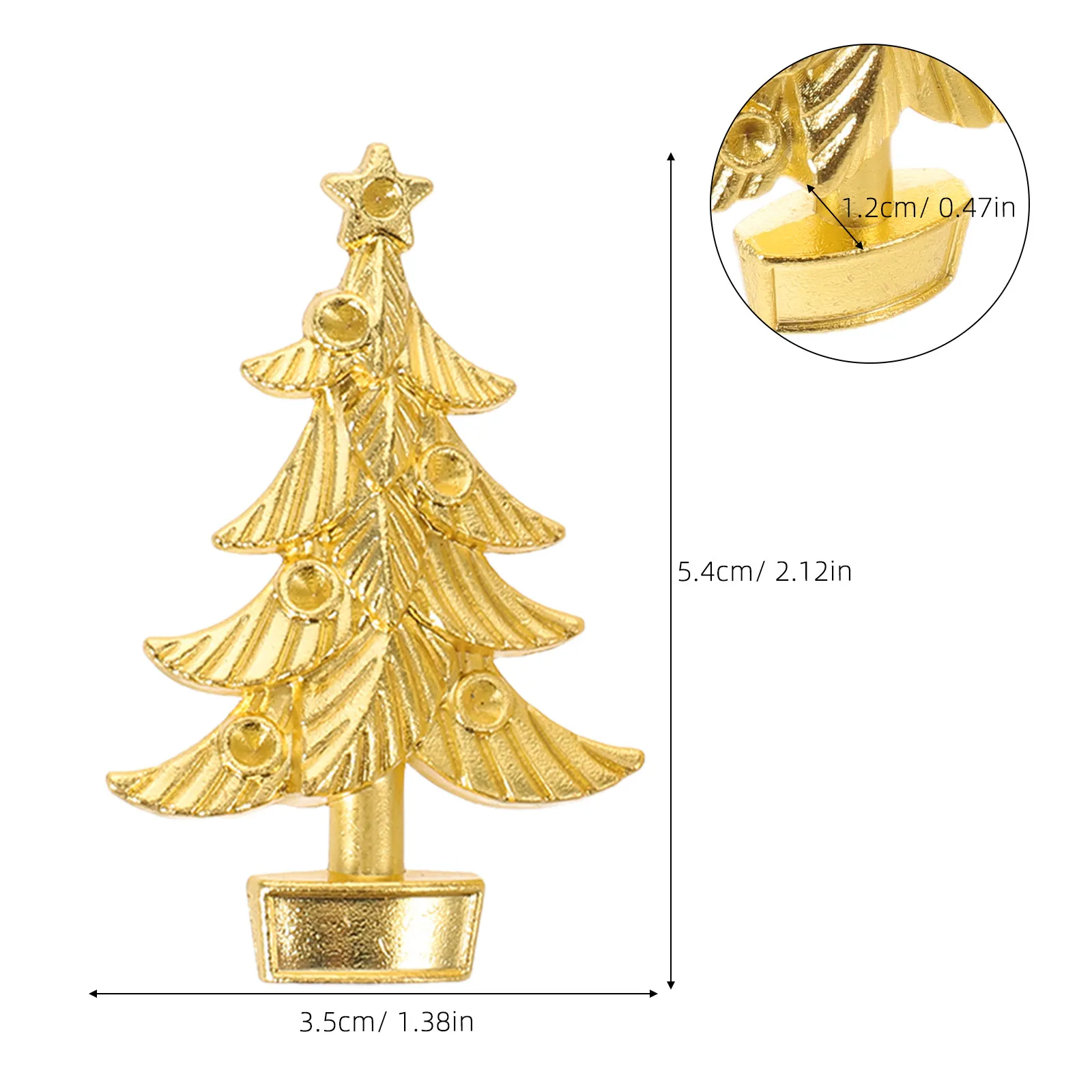 4Pcs Christmas Tree Cabinet Knobs Zinc Alloy 5.4cm Tree Shaped Dresser Drawer Pulls Fruit Tray Tea Table Decorative Holiday