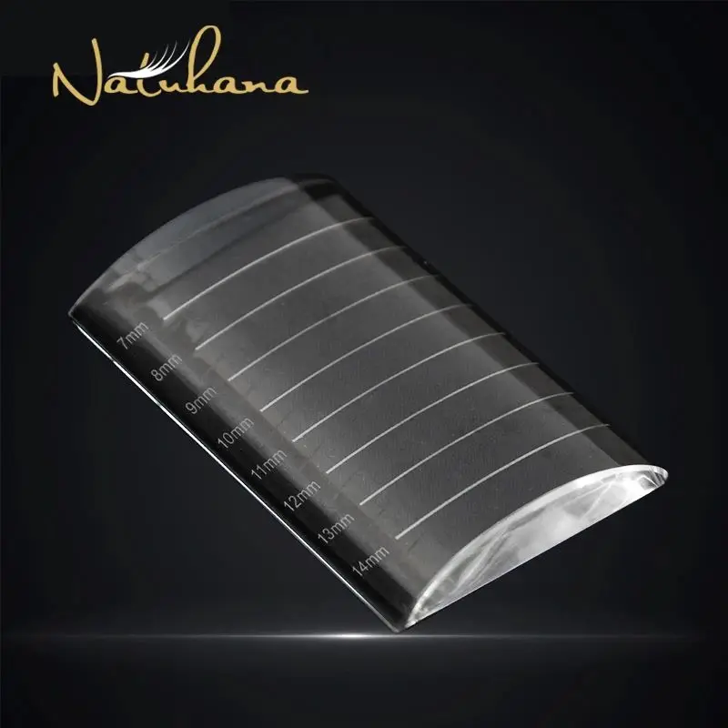 False Eyelashes Extensions Crystal Glass Adhesive Glue Pallet U Curved / Straight Stand Pallet Holder Transparent Glue Tray